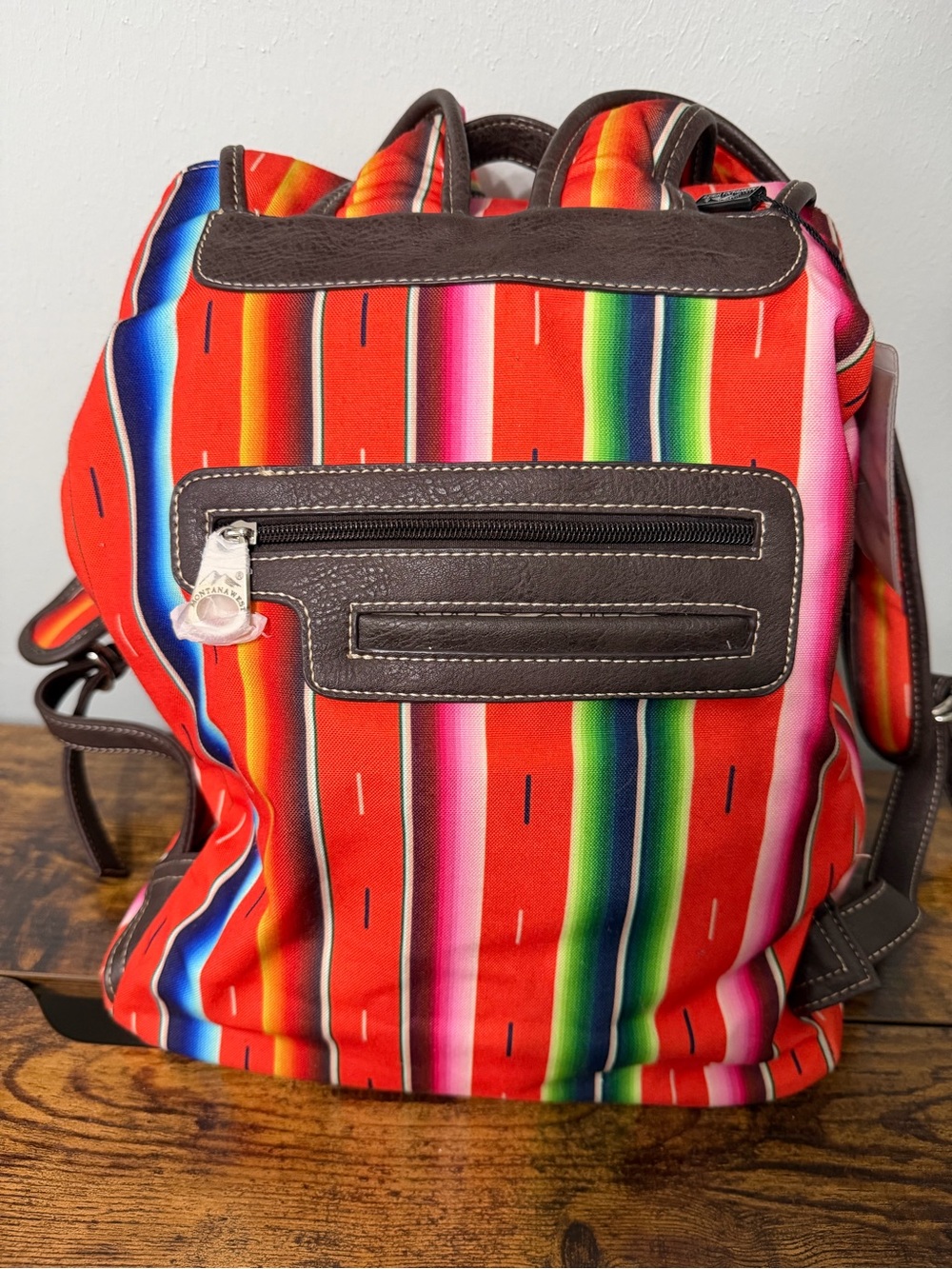Montana West Colorful Santa Fe Sarape Backpack - Picture 3 of 16